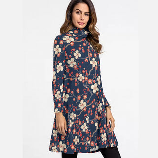 Women's High Neck Dress With Long Sleeve