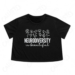 Black Women’s Crop Top with White ’Nedversy’ Text