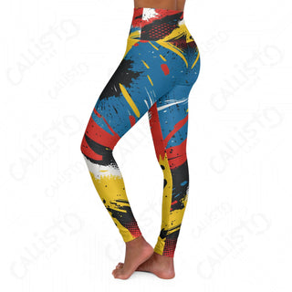 Colorful abstract design leggings for women from the ’Yoga Pants’ collection.