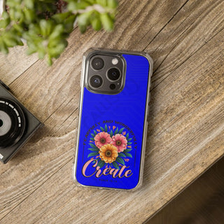 Create Fearfully and Wonderfully Psalm 13:14 Floral Magnetic Clear Impact Case for iPhone 14 & 15 - MagSafe®