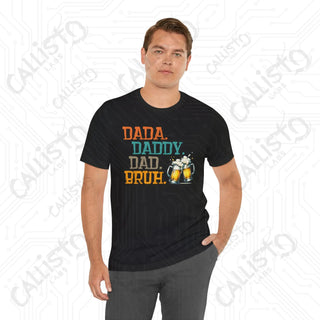 Men’s ’Dada Daddy Dad Bruh’ Beer Glasses Graphic Tee: Cool and Casual Shirt for Dads and Beer Enthusiasts - T-Shirt