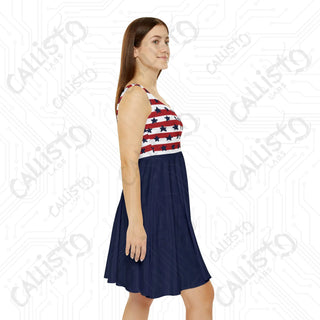 Women’s July 4th Skater Dress Independence Day Fireworks Dress Perfect Patriotic Holiday Outfit - All Over Prints