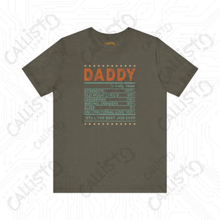 Men’s ’Daddy’ Daily Nutrition Value Dad Graphic Shirt: A Playful and Practical Gift for Father’s Day - Army