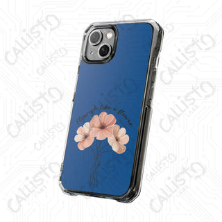 Pslams 103:15 Flourish Like a Flower Magnetic Clear Impact Case for iPhone 14 & 15 - MagSafe® Compatible - Phone Case