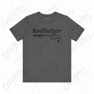 Men’s ’Rodfather’ Fishing Rod Funny Dad Graphic Shirt: Hilarious Father’s Day Gift Idea for Fishing Enthusiasts