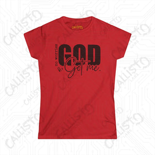 Women’s Softstyle Tee - ’No Worries God’s Got Me’ Inspirational Shirt for Women: Faith-Based Clothing for