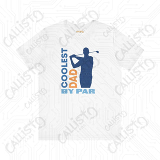 Men’s ’Coolest Dad by Par’ Funny Graphic Shirt: Perfect Gift for Dad Golf Enthusiasts and Humor Lovers - White