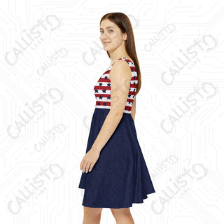 Women’s July 4th Skater Dress Independence Day Fireworks Dress Perfect Patriotic Holiday Outfit - All Over Prints