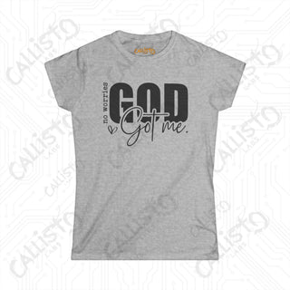 Women’s Softstyle Tee - ’No Worries God’s Got Me’ Inspirational Shirt for Women: Faith-Based Clothing for