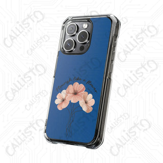 Pslams 103:15 Flourish Like a Flower Magnetic Clear Impact Case for iPhone 14 & 15 - MagSafe® Compatible - Phone Case