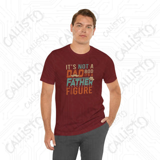 Men’s ’It’s Not a Dad Bod It’s a Father Figure’ Graphic Shirt with Mustache and Hat: Fun and Stylish Tee for