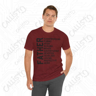 Men’s ’FATHER’ Traits Graphic Shirt: Celebrate Dad with this Stylish and Meaningful Tee - Perfect Father’s Day