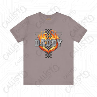 Men’s Flame ’DADDY’ Shirt: Bold and Stylish Tee for Fathers Dads and Cool Dudes - Perfect Gift for Him - Pebble