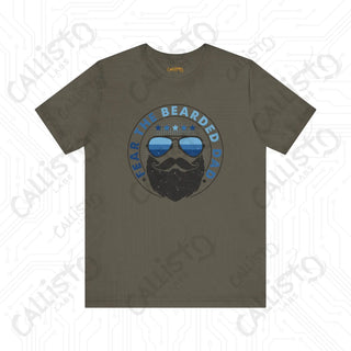 Men’s ’Fear the Bearded Dad’ Funny Graphic Shirt: Hilarious Gift for Dads with Beards - Perfect for Father’s