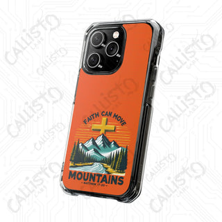 Faith Can Move Mountains Matthew 17:20 Scripture Magnetic Clear Impact Case for iPhone 14 & 15 - MagSafe® Compatible