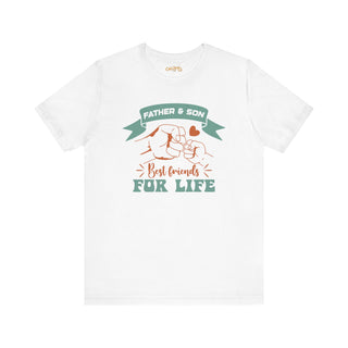 Men's 'Father and Son - Best Friends for Life' Fist Bump DAD Graphic Shirt: Father and Son Bond Heartwarming Tee - Perfect for Father's Day