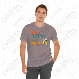 Men’s ’Dada Daddy Dad Bruh’ Beer Glasses Graphic Tee: Cool and Casual Shirt for Dads and Beer Enthusiasts - T-Shirt