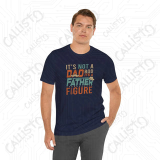 Men’s ’It’s Not a Dad Bod It’s a Father Figure’ Graphic Shirt with Mustache and Hat: Fun and Stylish Tee for