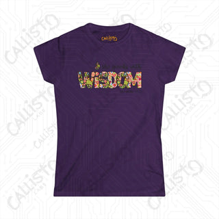 Women’s Softstyle Tee ’She Speaks with Wisdom’ Proverbs 31:26 Floral Design Shirt Inspirational Christian