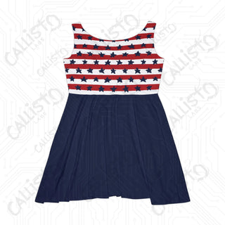 Women’s July 4th Skater Dress Independence Day Fireworks Dress Perfect Patriotic Holiday Outfit - All Over Prints