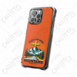 Faith Can Move Mountains Matthew 17:20 Scripture Magnetic Clear Impact Case for iPhone 14 & 15 - MagSafe® Compatible