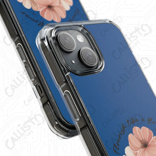 Pslams 103:15 Flourish Like a Flower Magnetic Clear Impact Case for iPhone 14 & 15 - MagSafe® Compatible - Phone Case