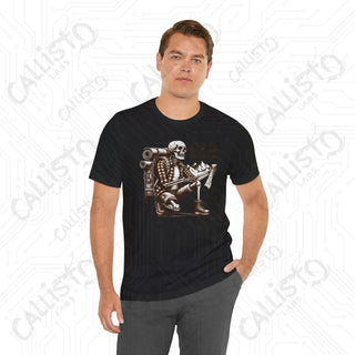 Men’s ’Dad Goals’ Horror Hiking Skeleton with Map Graphic Shirt: Perfect Gift for Adventure-Loving Dads - T-Shirt