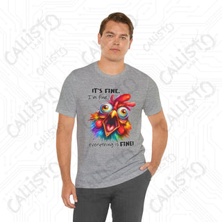 Everything is Fine Chicken Men’s Shirt: Funny and Humorous Shirt for Men - Humorous Graphic Top for Chicken Lovers