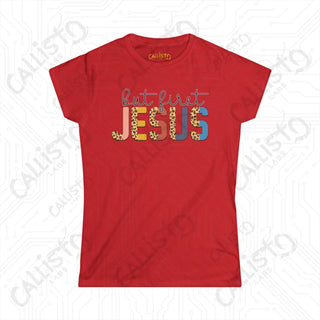 Women’s Softstyle Tee: ’But First Jesus’ Inspirational Shirt for Women - Christian Faith Apparel - Red / S - T-Shirt