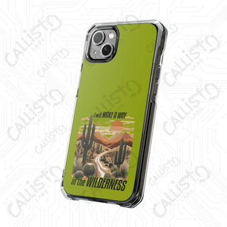 I Will Make a Way in the Wilderness Magnetic Clear Impact Case for iPhone 14 & 15 - MagSafe® Compatible - Phone Case