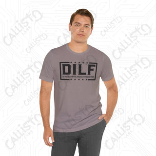 Men’s ’DILF - Devoted Involved Loving Father’ Funny Graphic Shirt: Humorous Dad Tee for Father’s Day Gift - T-Shirt