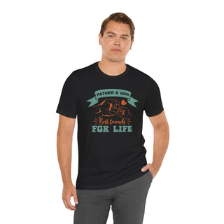 Men's 'Father and Son - Best Friends for Life' Fist Bump DAD Graphic Shirt: Father and Son Bond Heartwarming Tee - Perfect for Father's Day