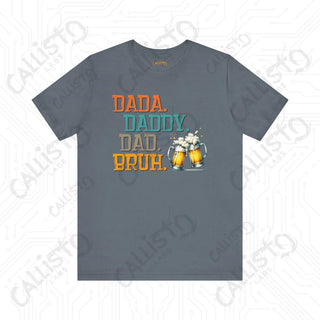 Men’s ’Dada Daddy Dad Bruh’ Beer Glasses Graphic Tee: Cool and Casual Shirt for Dads and Beer Enthusiasts - Steel