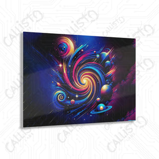 Celestial Whirl Abstract Art Canvas Print - Acrylic Panel Galaxy Design by Callisto Labs