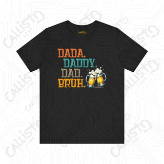 Men’s ’Dada Daddy Dad Bruh’ Beer Glasses Graphic Tee: Cool and Casual Shirt for Dads and Beer Enthusiasts - Black