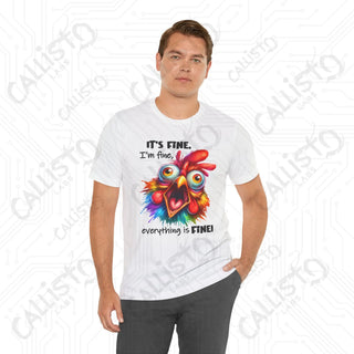 Everything is Fine Chicken Men’s Shirt: Funny and Humorous Shirt for Men - Humorous Graphic Top for Chicken Lovers