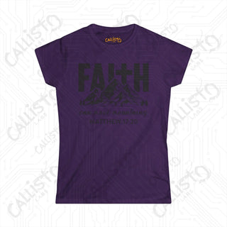 Womens Faith Can Move Mountains Matthew 17:20 Shirt Inspirational Shirt for Hope Comfortable Christian Apparel for Her