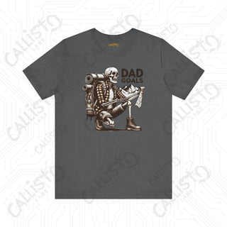 Men’s ’Dad Goals’ Horror Hiking Skeleton with Map Graphic Shirt: Perfect Gift for Adventure-Loving Dads - Asphalt