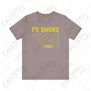 Men’s ’I’d Smoke That’ Funny Cow Shirt: Hilarious BBQ Apparel for Grill Masters and Beef Enthusiasts - Pebble