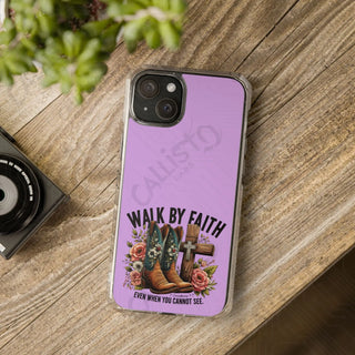 Walk by Faith Even When You Cannot See It 2 Corinthians 5:7 Scripture Magnetic Clear Impact Case for iPhone 14 & 15