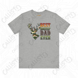 Men’s Funny ’Best Buckin’ Dad Ever’ Shirt: Hilarious Father’s Day Gift Idea for Deer Hunting Dads - Athletic