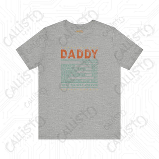 Men’s ’Daddy’ Daily Nutrition Value Dad Graphic Shirt: A Playful and Practical Gift for Father’s Day - Athletic