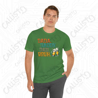 Men’s ’Dada Daddy Dad Bruh’ Beer Glasses Graphic Tee: Cool and Casual Shirt for Dads and Beer Enthusiasts - T-Shirt