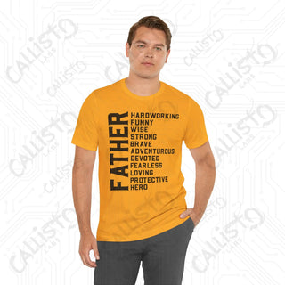 Men’s ’FATHER’ Traits Graphic Shirt: Celebrate Dad with this Stylish and Meaningful Tee - Perfect Father’s Day