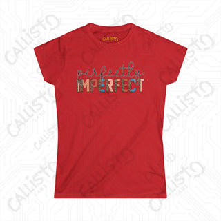 Empowering Women’s Softstyle Tee - ’Perfectly Imperfect’ Inspirational Shirt for Her - Red / S - T-Shirt