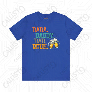 Men’s ’Dada Daddy Dad Bruh’ Beer Glasses Graphic Tee: Cool and Casual Shirt for Dads and Beer Enthusiasts - True