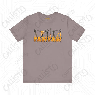 Men’s Graphic Shirt - PAWPAW with Tools Design: Cool and Practical Apparel for Grandpa - Pebble Brown / XS - T-Shirt