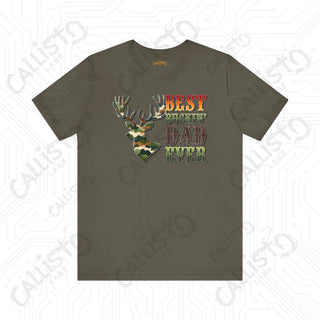 Men’s Funny ’Best Buckin’ Dad Ever’ Shirt: Hilarious Father’s Day Gift Idea for Deer Hunting Dads - Army / XS - T-Shirt