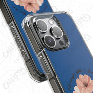 Pslams 103:15 Flourish Like a Flower Magnetic Clear Impact Case for iPhone 14 & 15 - MagSafe® Compatible - Phone Case