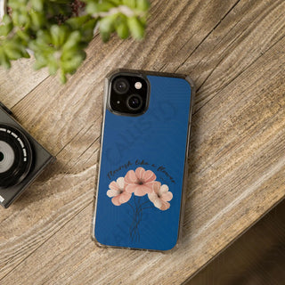 Pslams 103:15 Flourish Like a Flower Magnetic Clear Impact Case for iPhone 14 & 15 - MagSafe® Compatible - iPhone 14